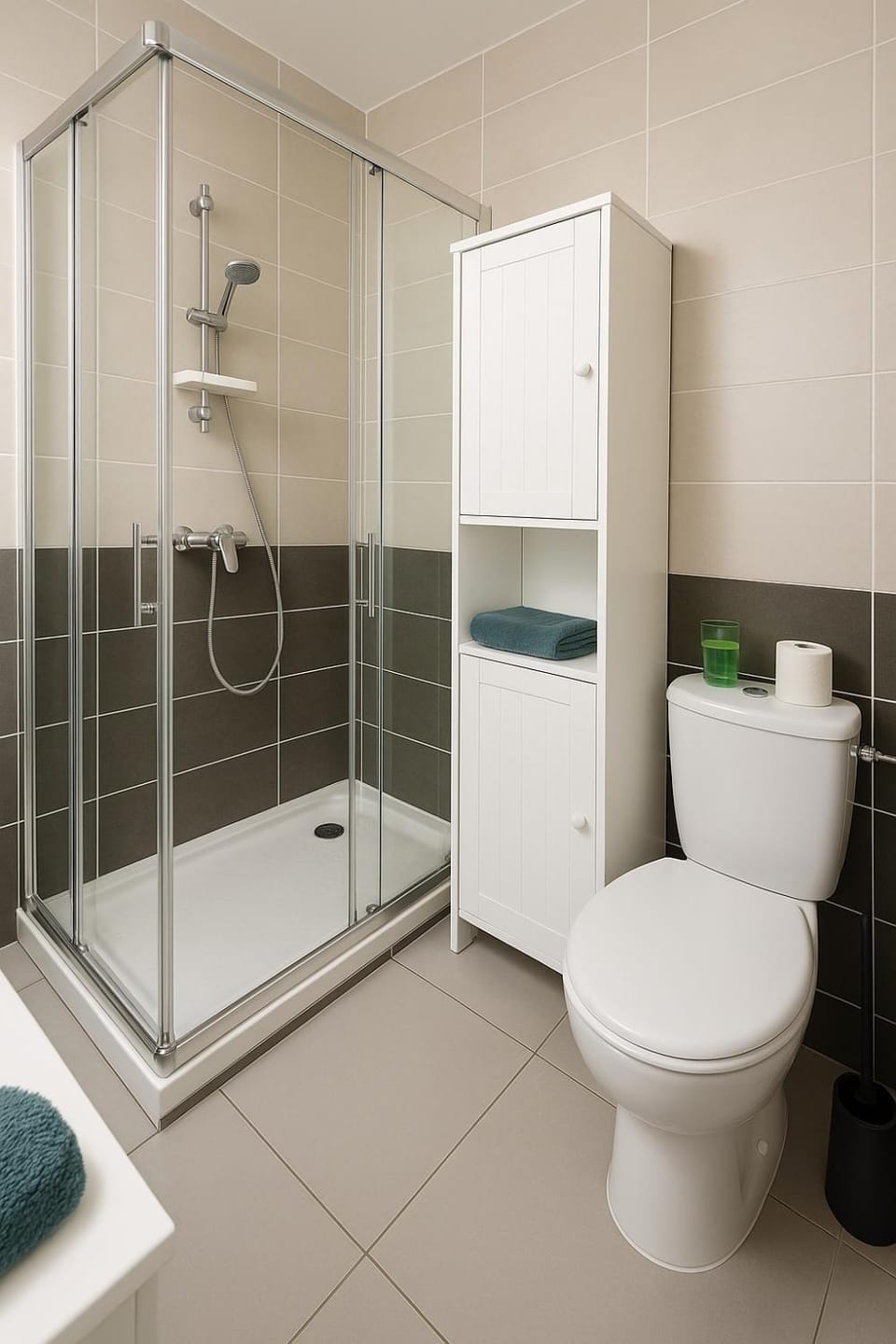 Shower, Toilet, Bathroom, towels