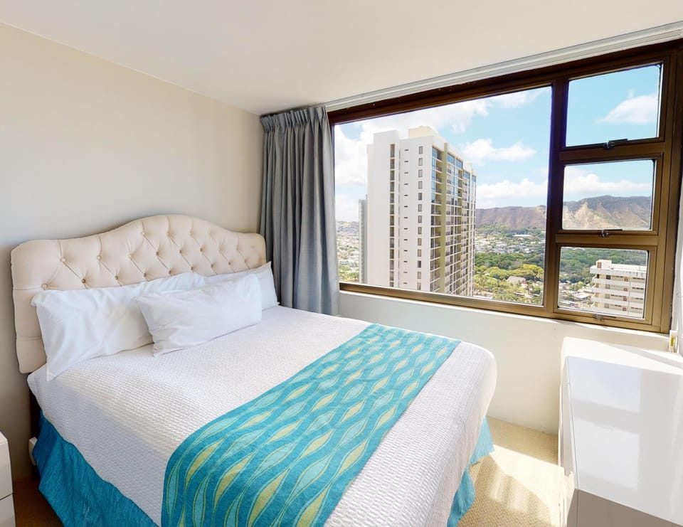 Bed, Natural landscape, Mountain view