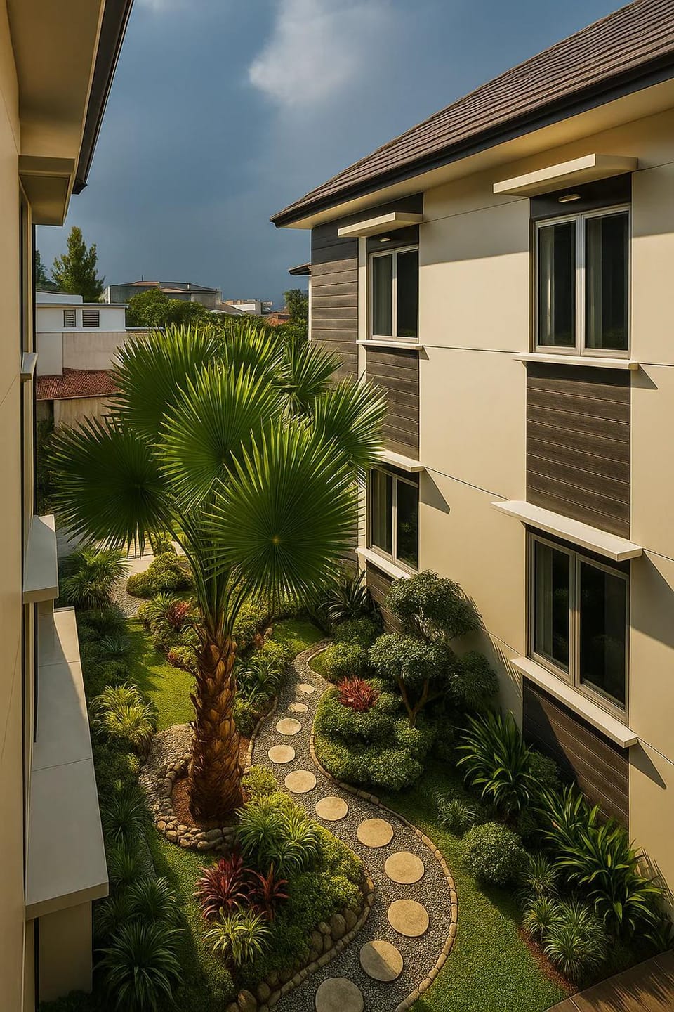 Property building, Garden view