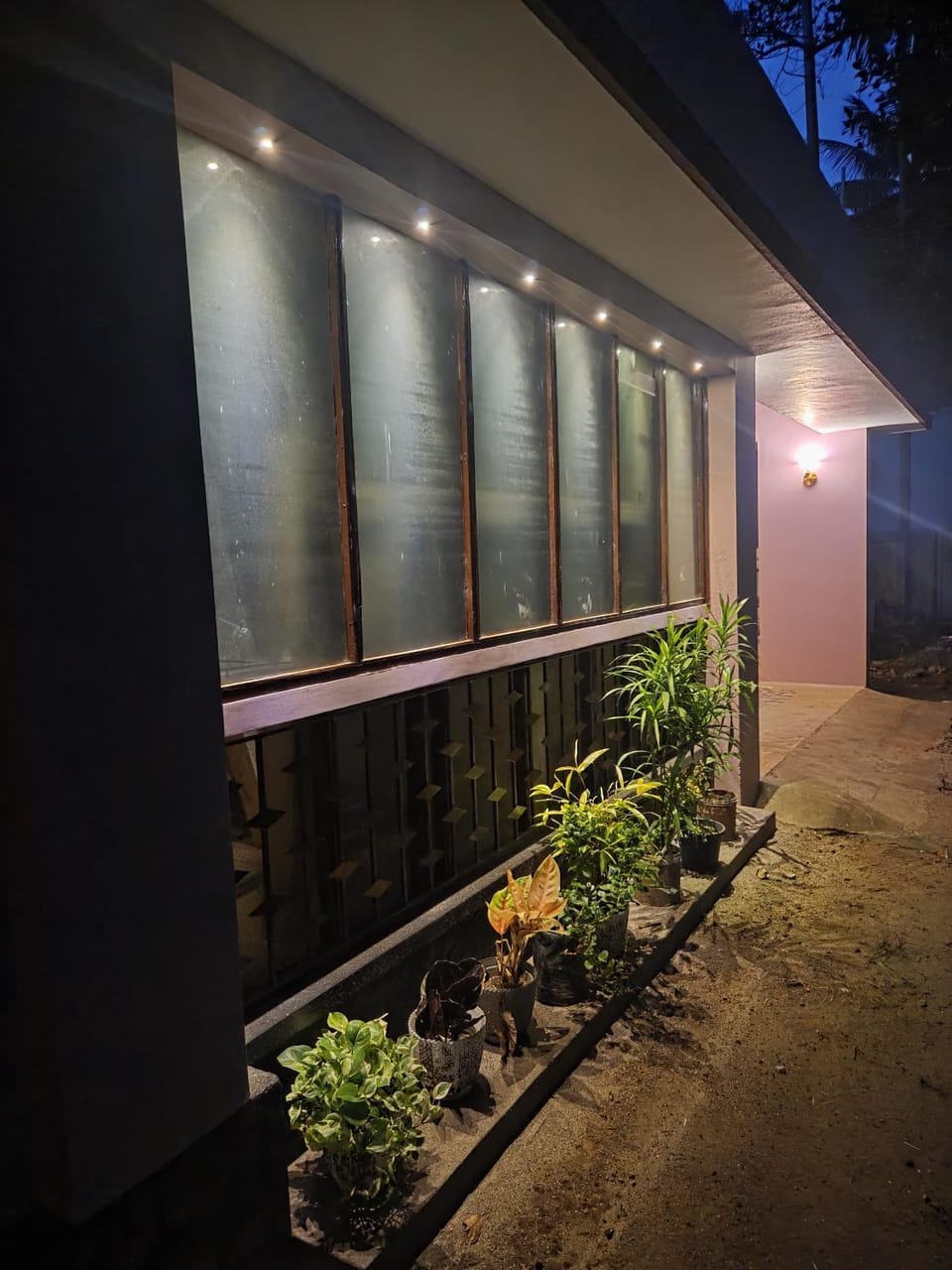 Property building, Night, Garden view