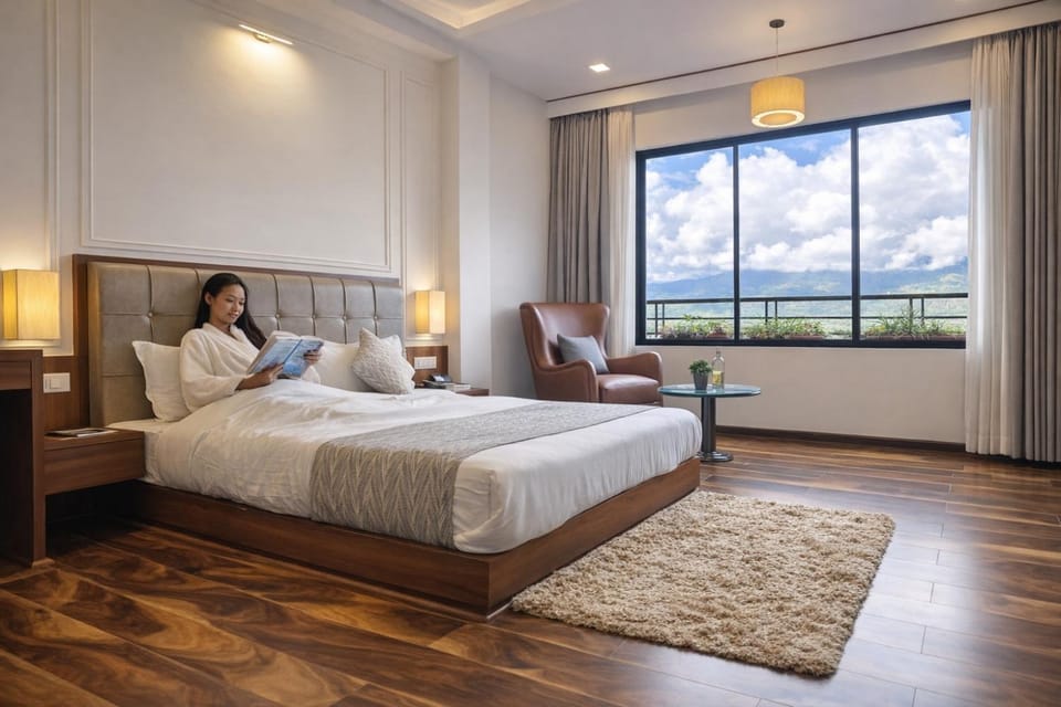 Bed, Natural landscape, Bedroom