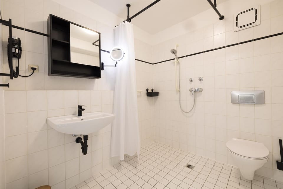 Shower, Toilet, Bathroom, hair dryier
