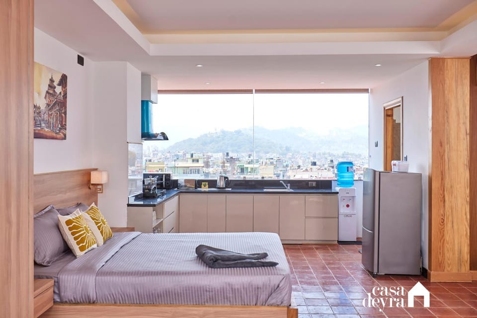 Bed, Kitchen or kitchenette, Photo of the whole room, Mountain view
