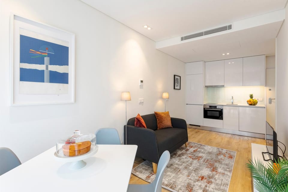 Kitchen or kitchenette, Living room, Dining area, oven, stove, toaster