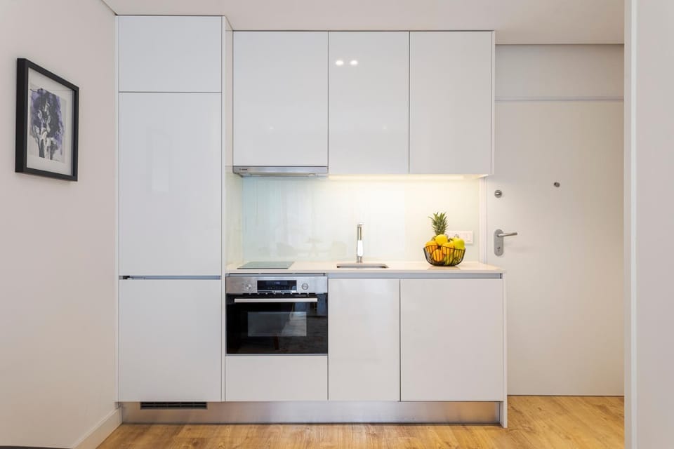 Kitchen or kitchenette, oven, stove