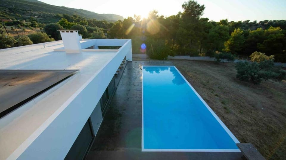 Natural landscape, Mountain view, Pool view, Swimming pool, Sunset
