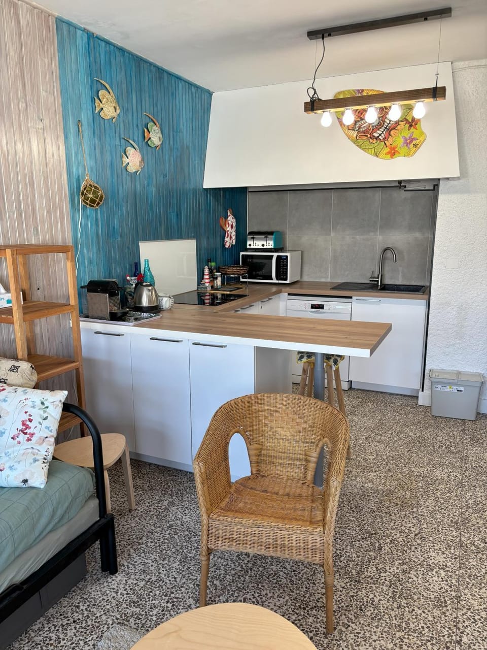 Kitchen or kitchenette, toaster