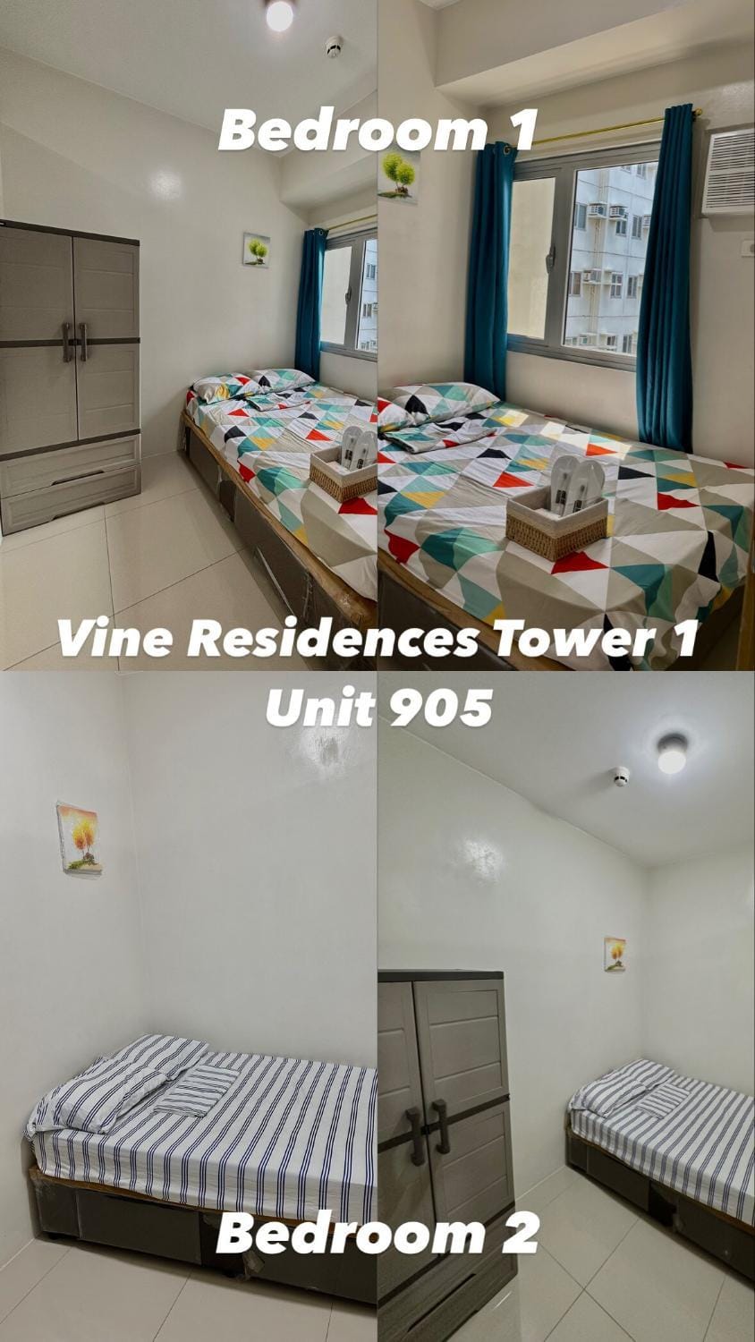 Vine Residences 2BR, Unli WiFi, PrimeVideo, freeparking Near Mall, Kiddie Pool 902 Apartment in Quezon City