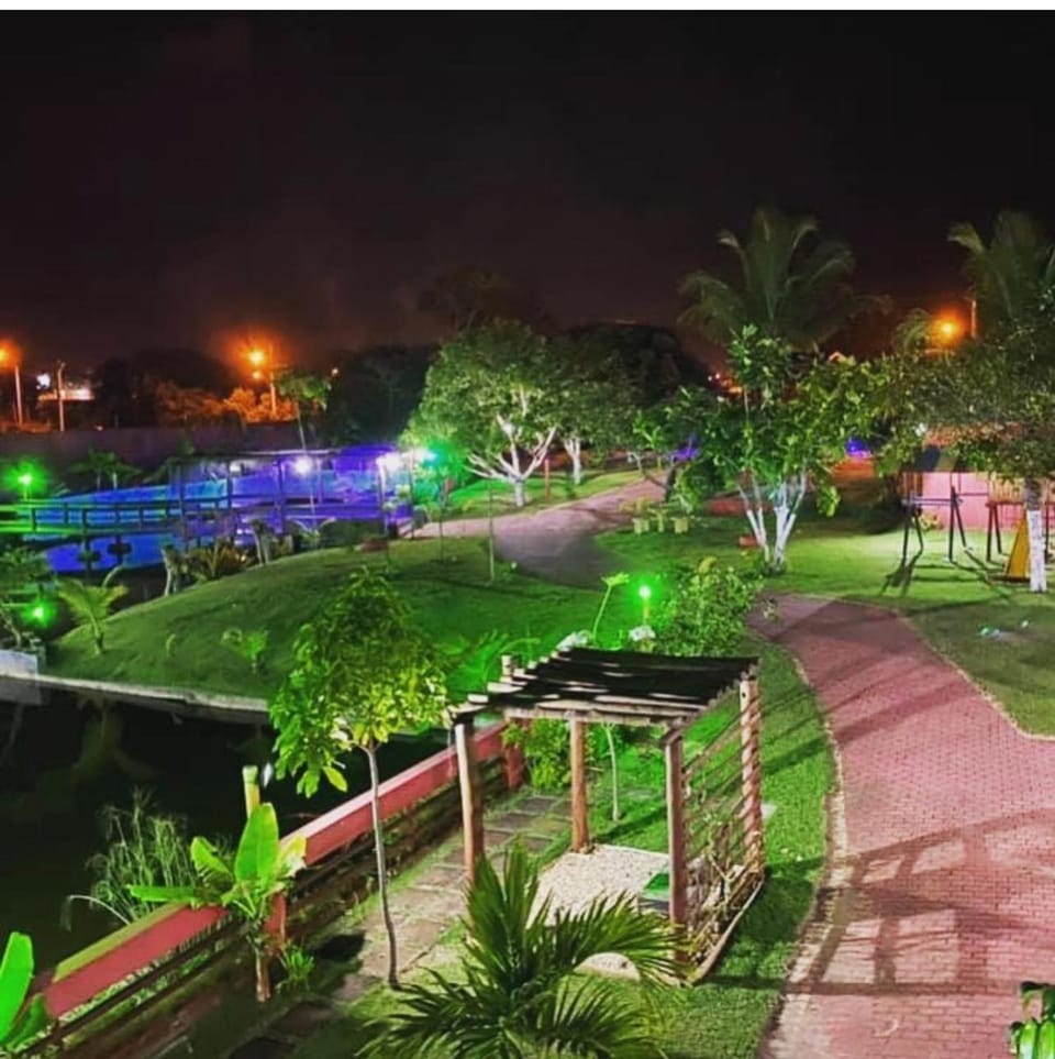 Night, Natural landscape, Garden, Lake view