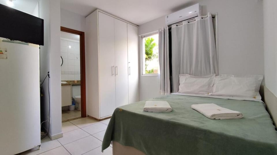 Bed, Photo of the whole room, Bedroom, towels, wardrobe, air conditioner