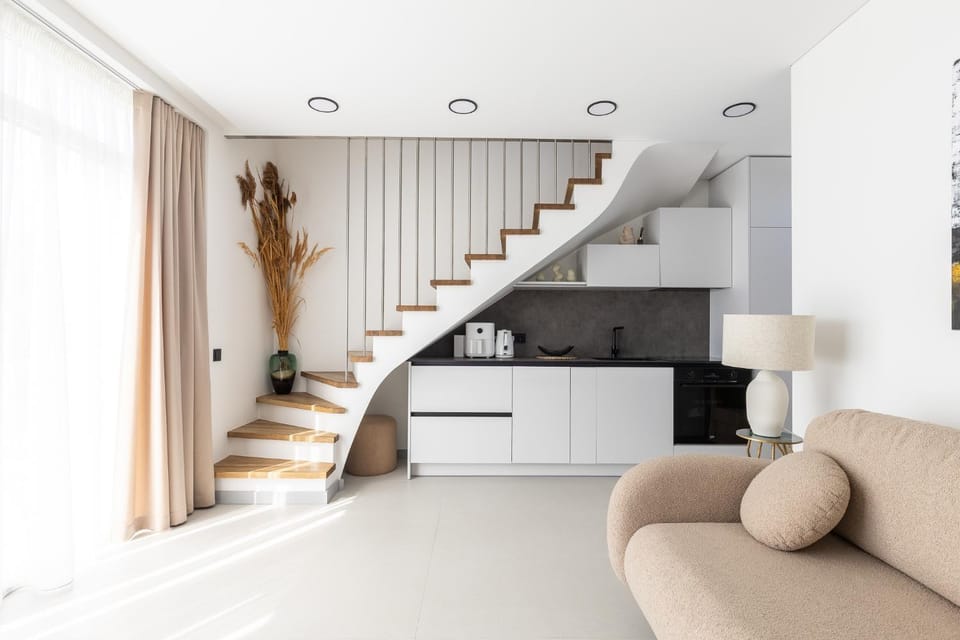 Kitchen or kitchenette, Living room, Seating area