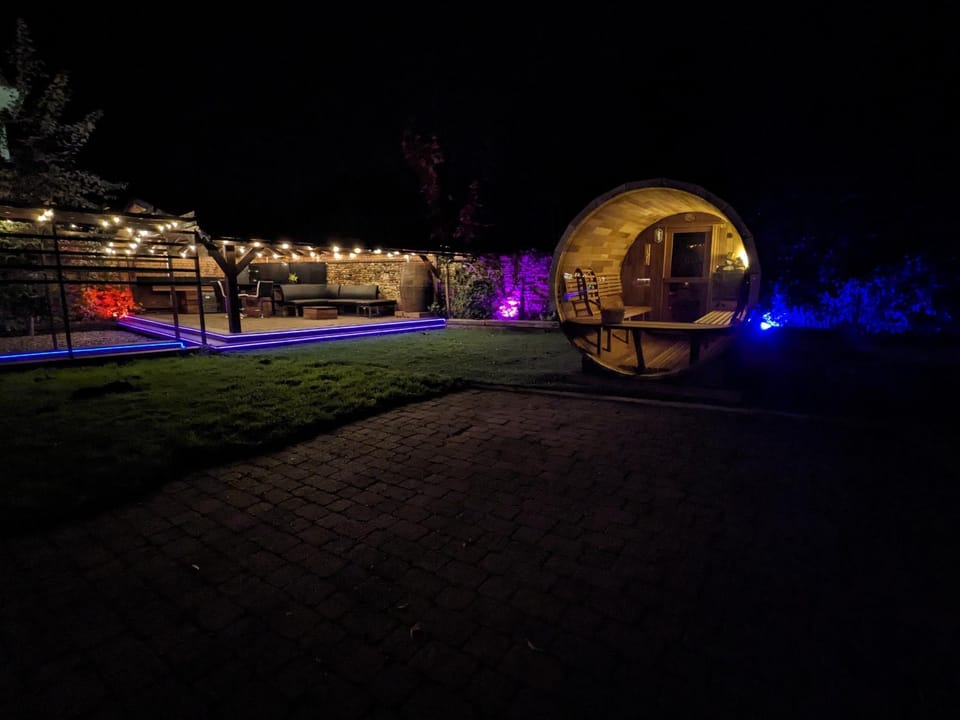 Night, Garden, Sauna, Garden view