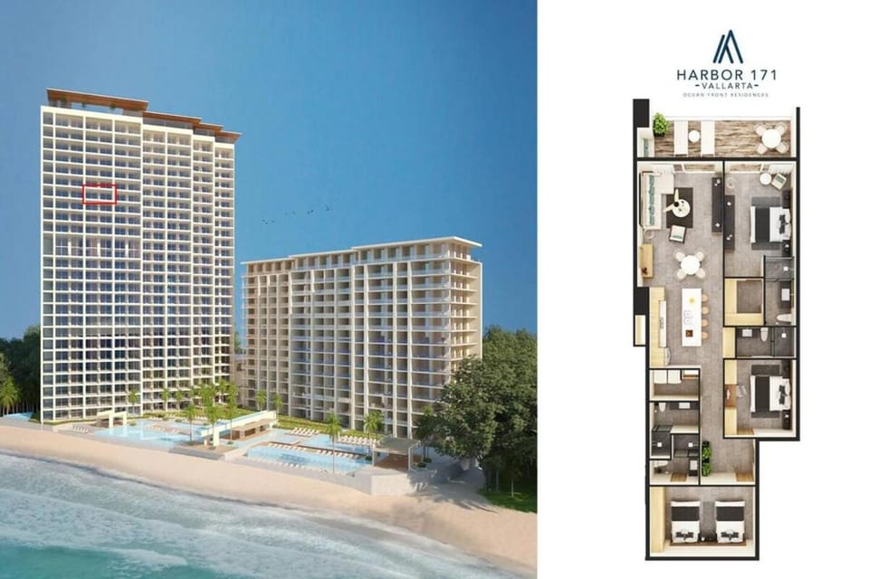Modern 3BR Beachfront Condo - Harbor 1903 TN Apartment in Puerto Vallarta