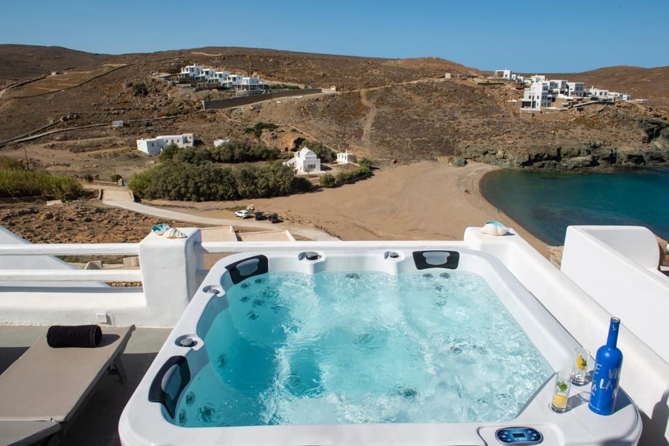 Hot Tub, View (from property/room), Seating area, Beach, Sea view