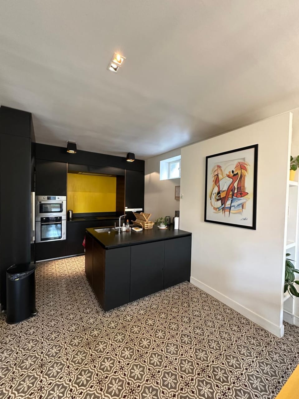 Kitchen or kitchenette, oven, stove