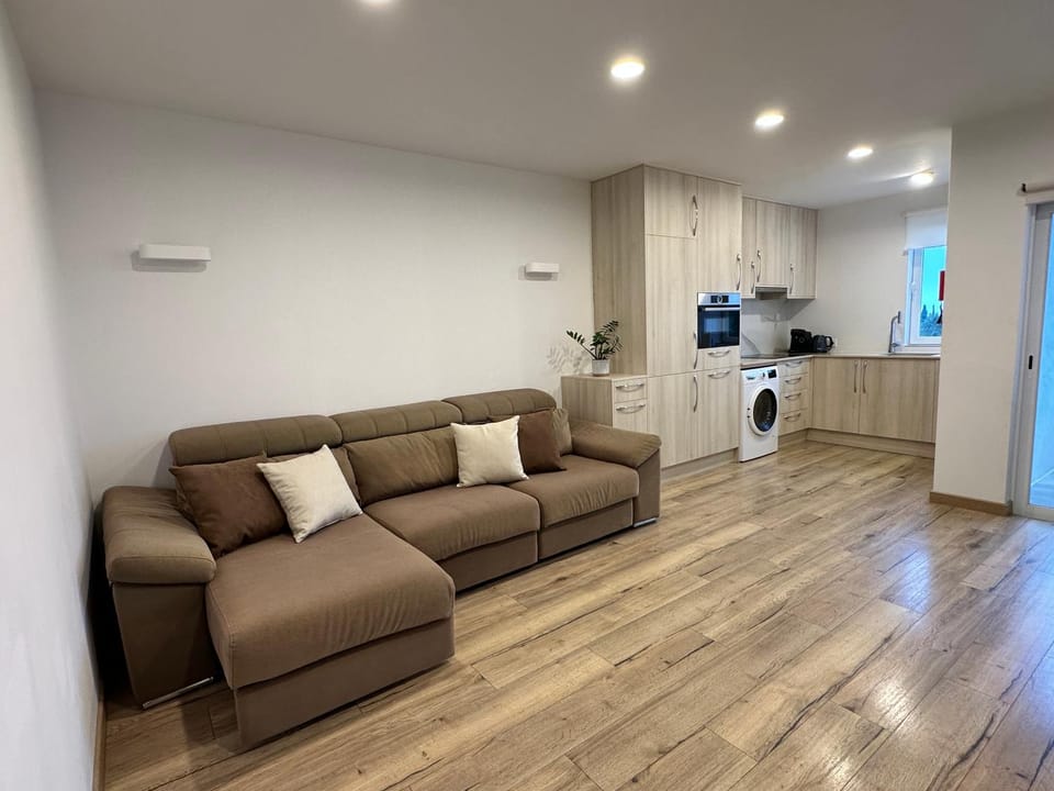 Kitchen or kitchenette, Living room, Seating area, oven