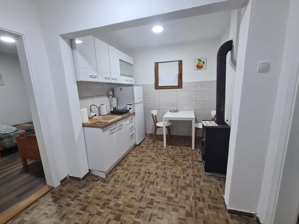 Kitchen or kitchenette, Dining area, stove