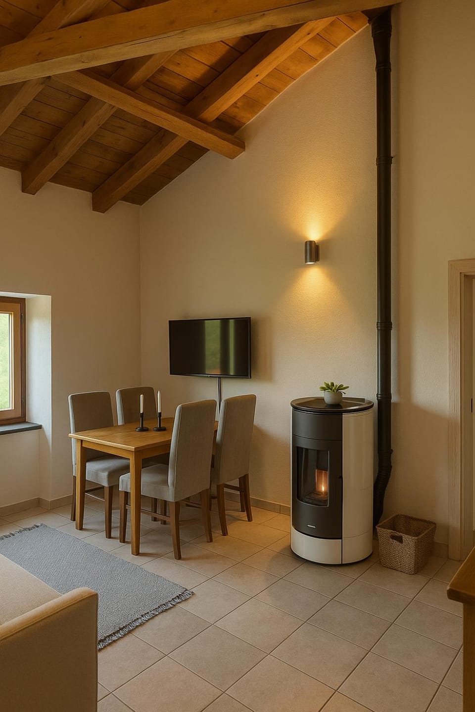 Living room, fireplace