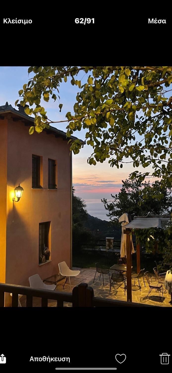 Property building, Patio, Natural landscape, View (from property/room), Balcony/Terrace, Mountain view, Sea view