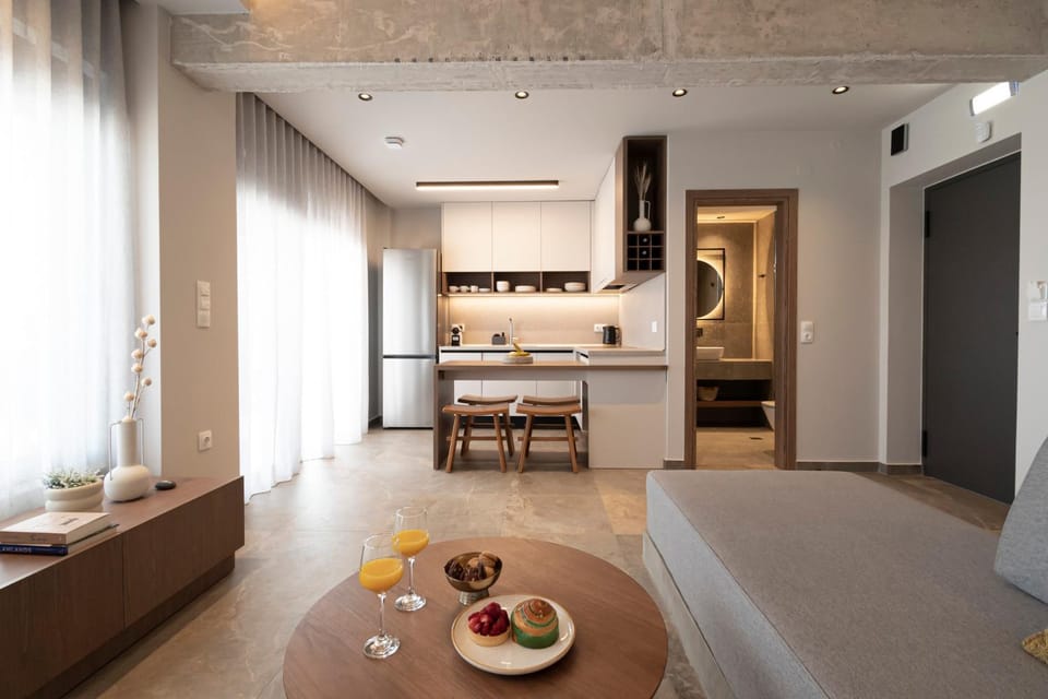 Bathroom, Living room, Seating area, kitchen, air conditioner