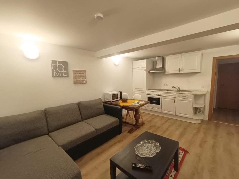 Kitchen or kitchenette, Living room, Seating area, Dining area, microwave, oven, washing machine