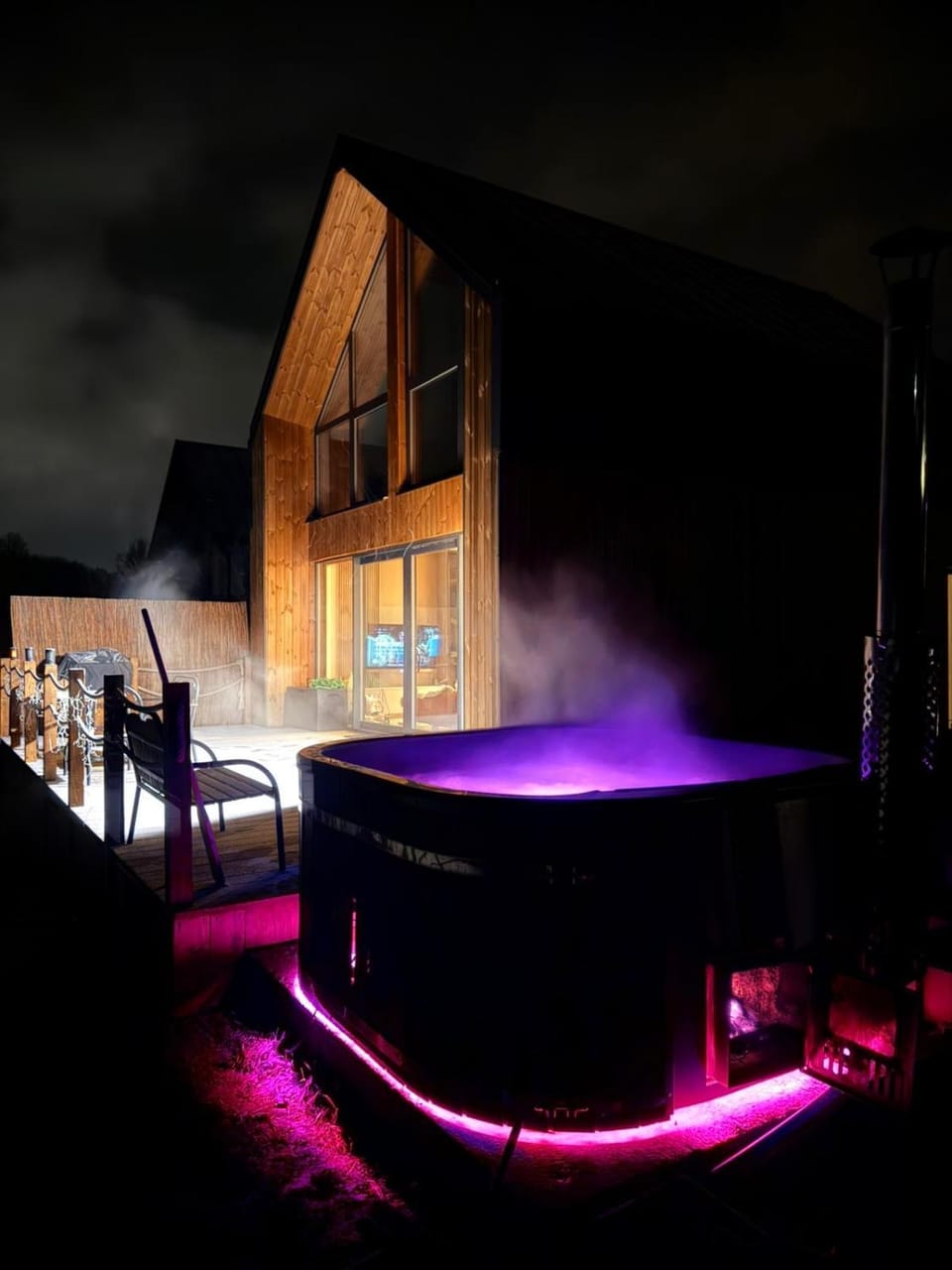 Night, Natural landscape, Hot Tub