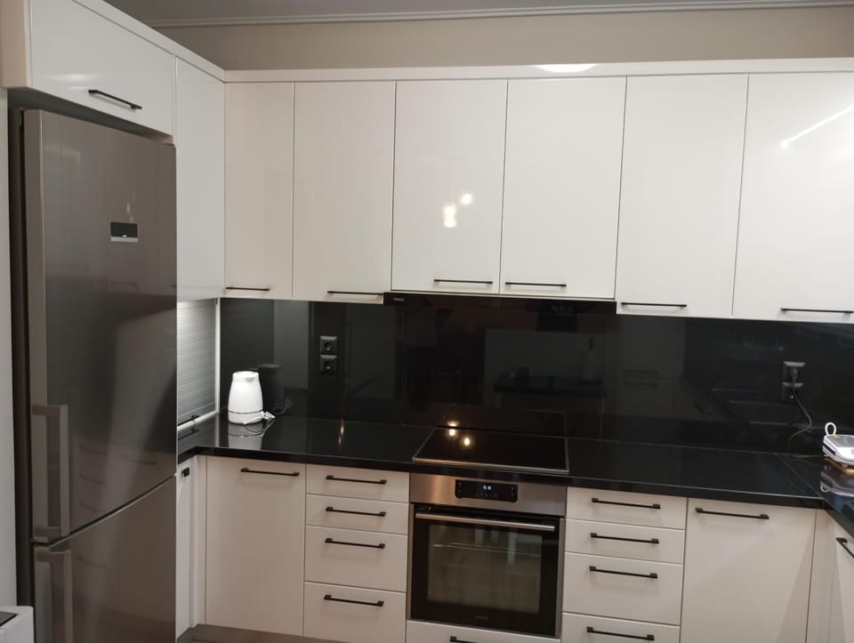 Kitchen or kitchenette, oven