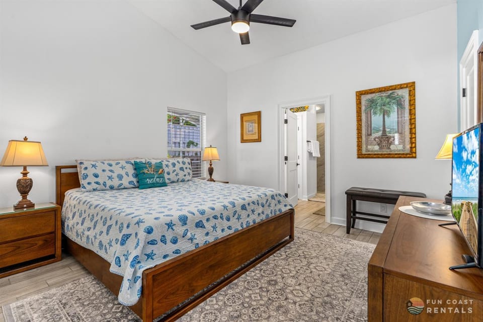 Dog Friendly and STEPS from the Ocean! Big Beach House with Pool, BBQ & Garage House in New Smyrna Beach
