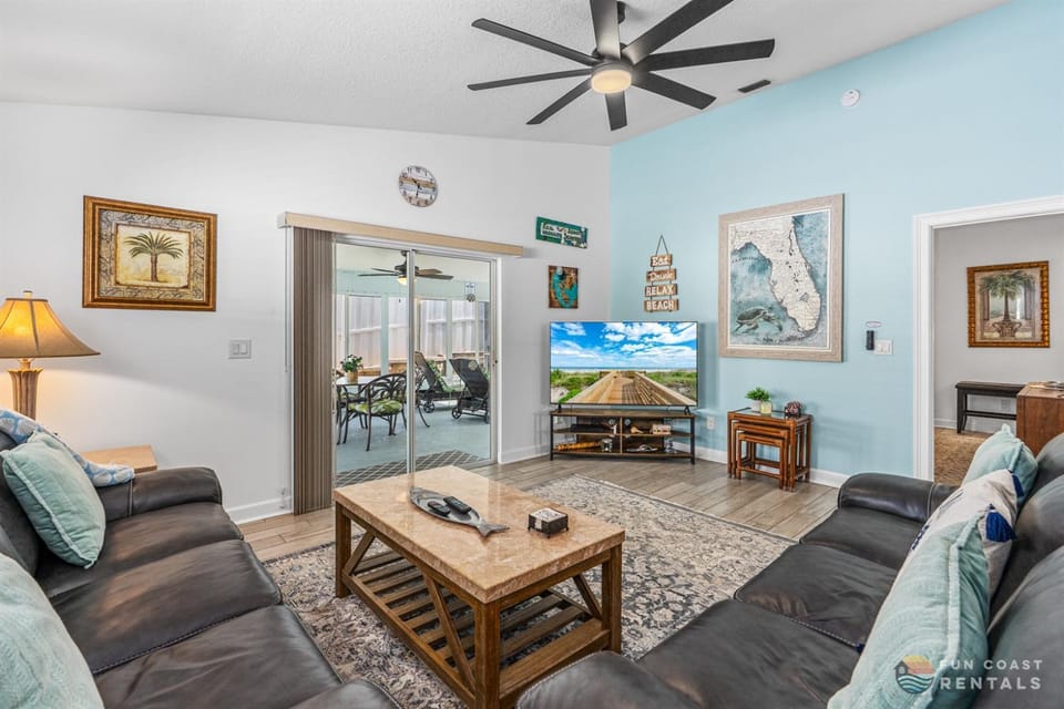Dog Friendly and STEPS from the Ocean! Big Beach House with Pool, BBQ & Garage House in New Smyrna Beach
