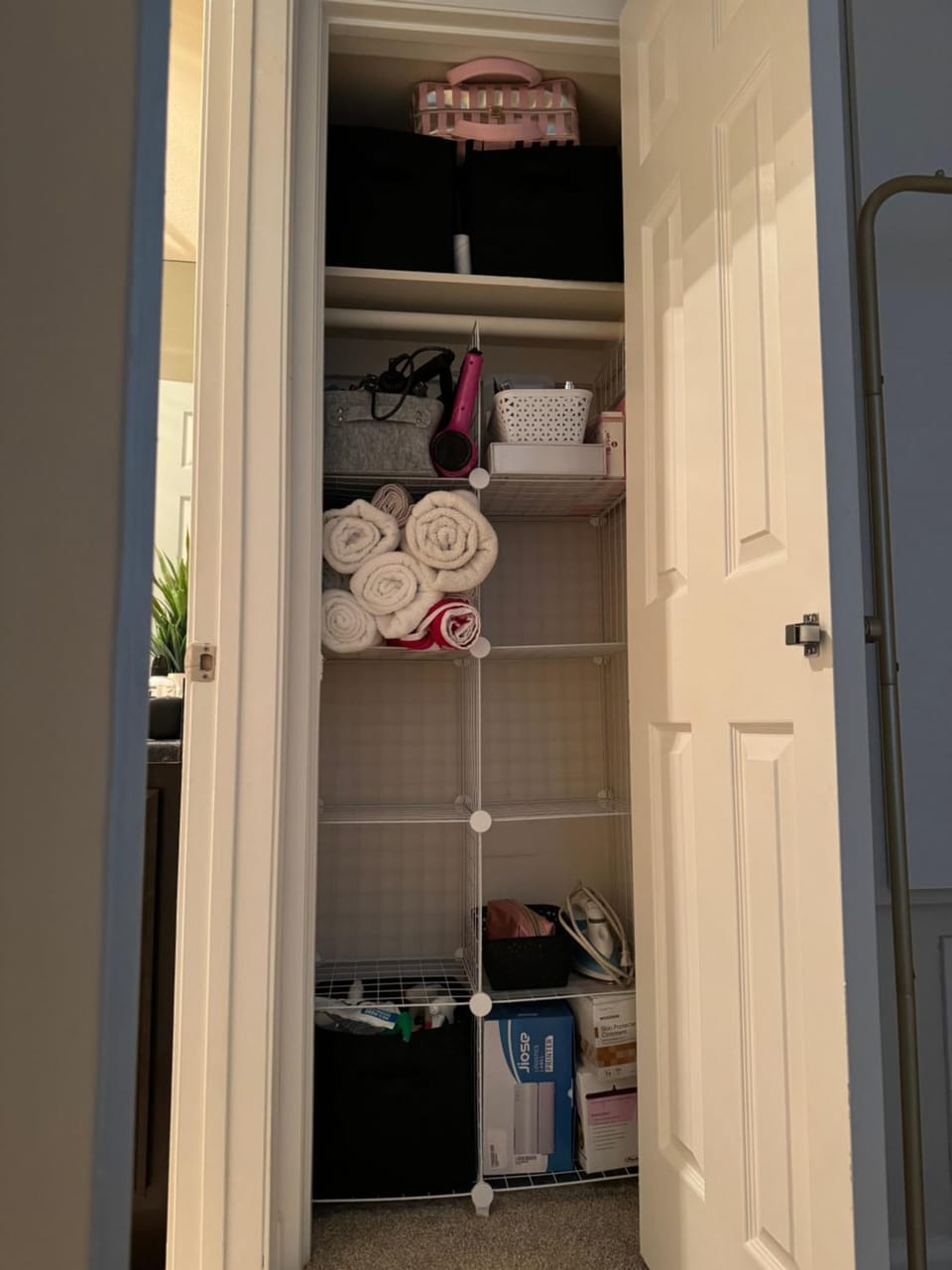 storage, towels