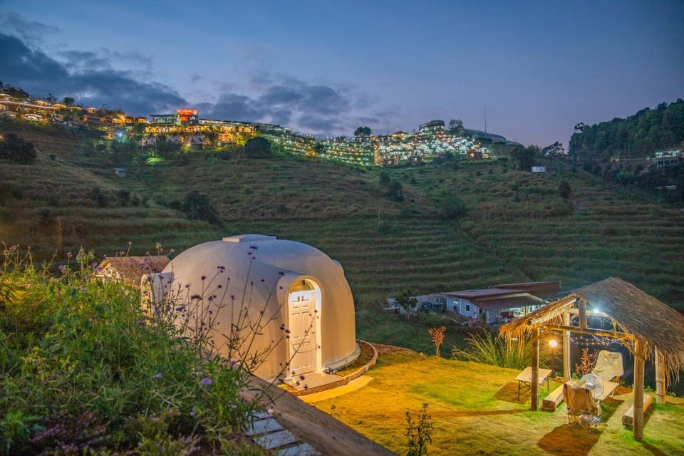 Property building, Night, Natural landscape, Mountain view