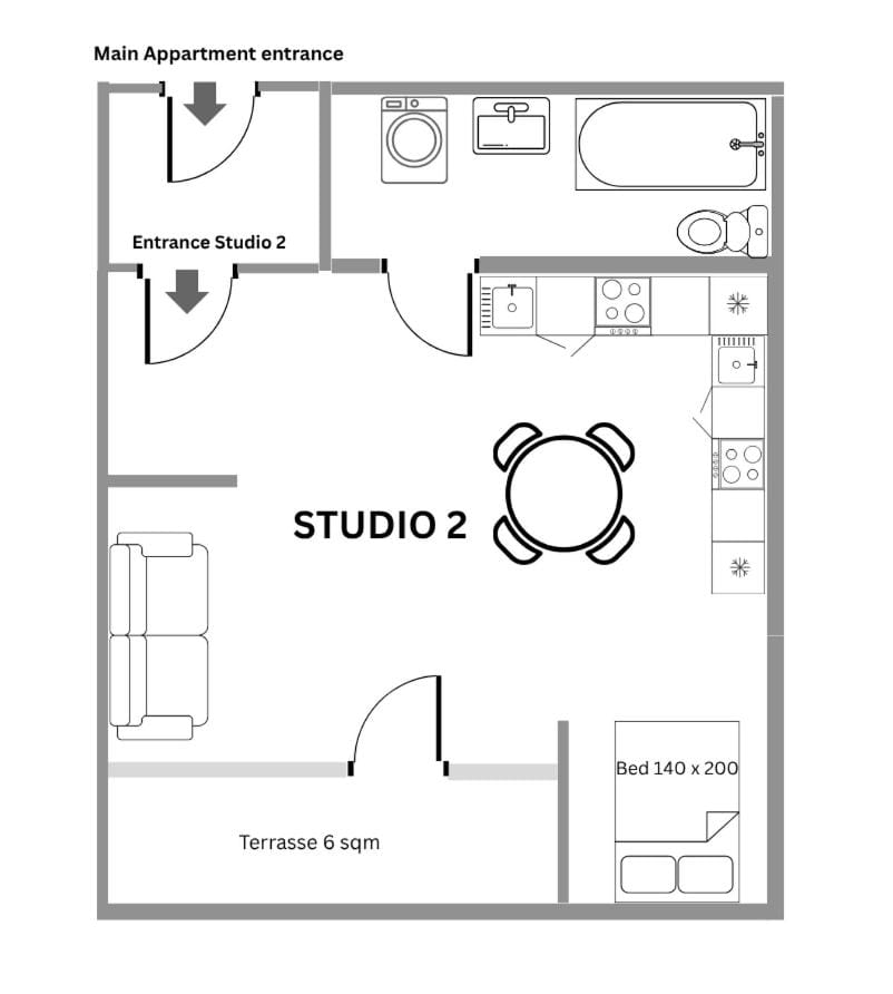 Soundproof Studio Perfect for Short and Long Stays Apartment in Canton of Geneva