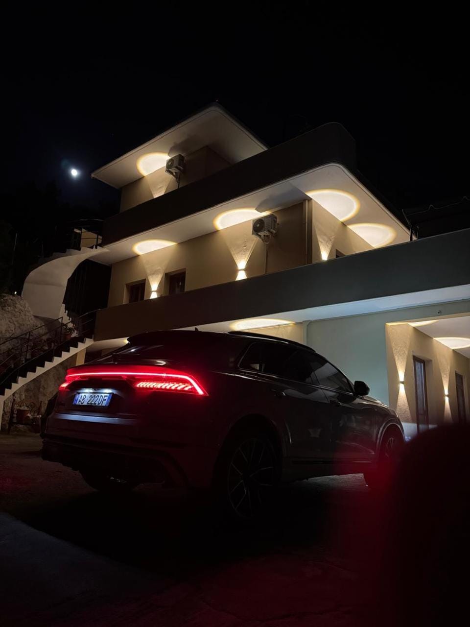 Property building, Night, Parking