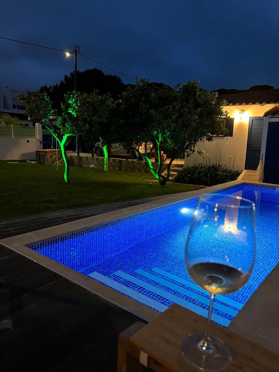 Night, Garden, Pool view, Swimming pool, Drinks