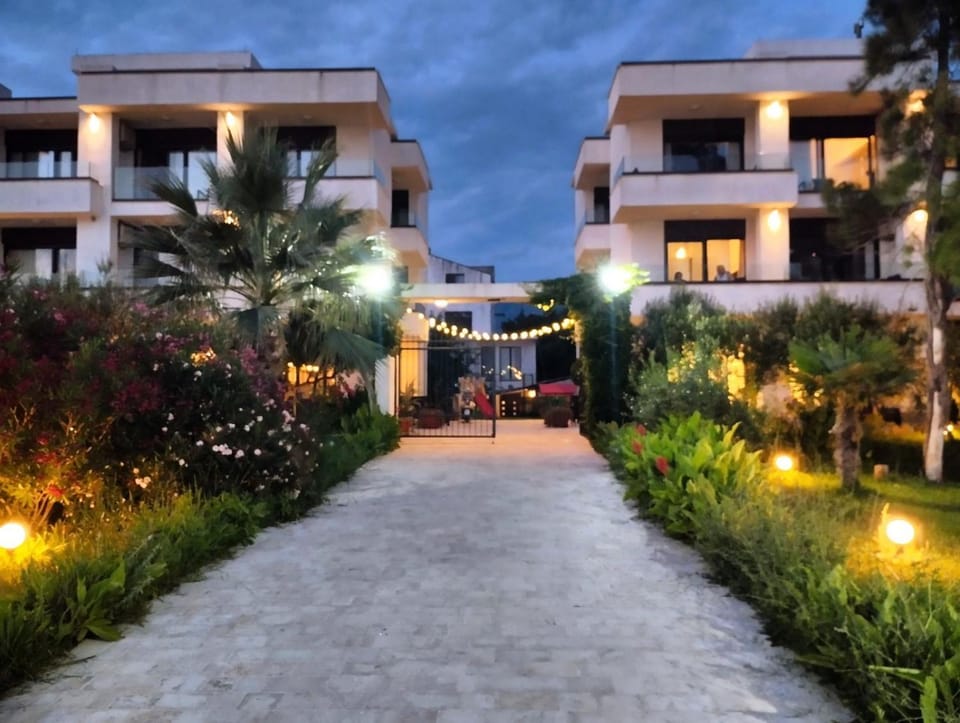 Property building, Night, Garden view