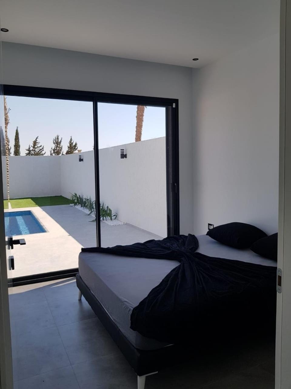 Bedroom, Pool view