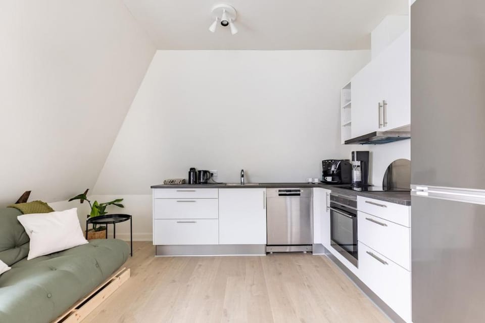 Kitchen or kitchenette, dishwasher, oven, stove, toaster