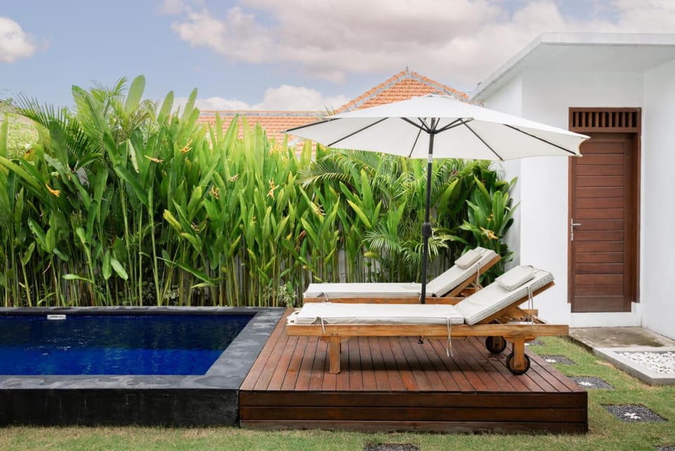 Patio, Spring, Day, Natural landscape, Garden, Garden view, Pool view, Swimming pool, sunbed