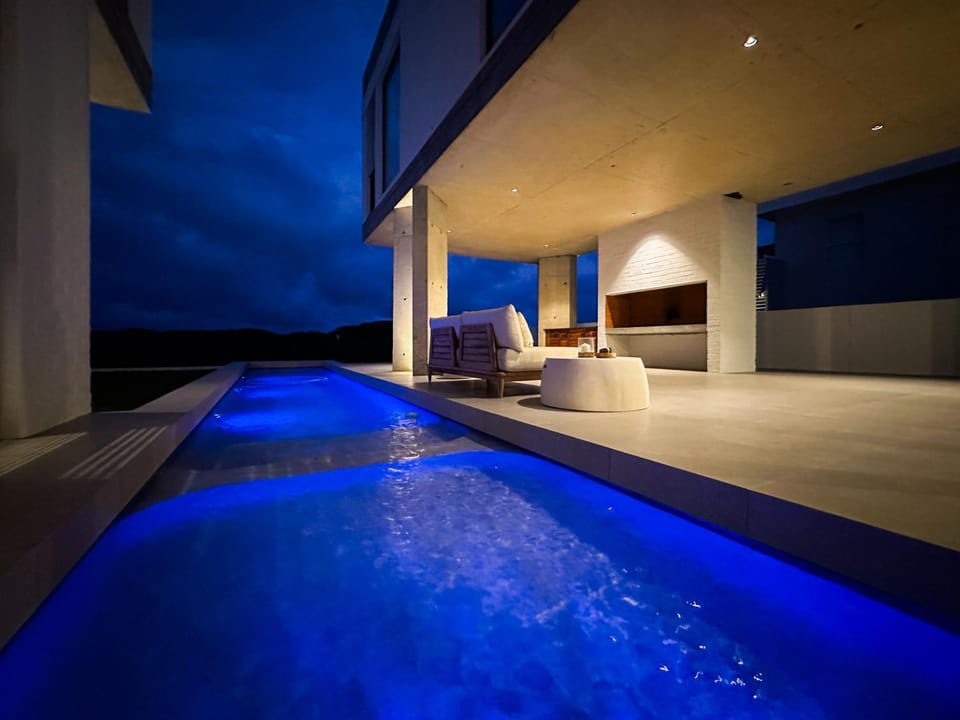 Night, Pool view, Swimming pool