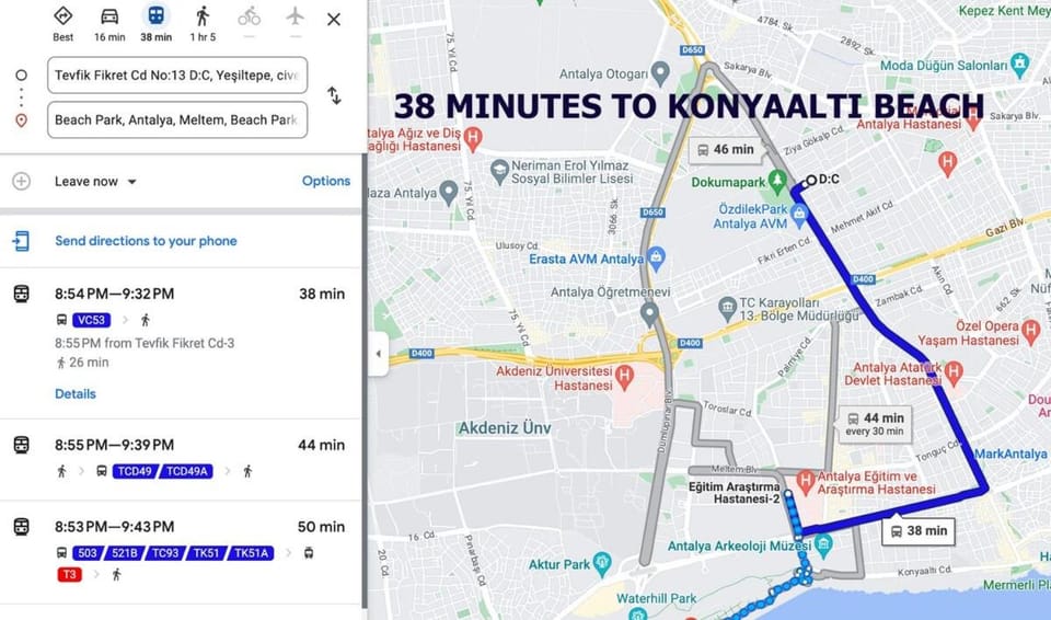 Big flat 20 minutes to Oldtown Apartment in Antalya