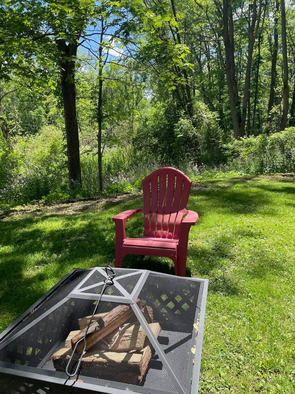 Garden view, fireplace