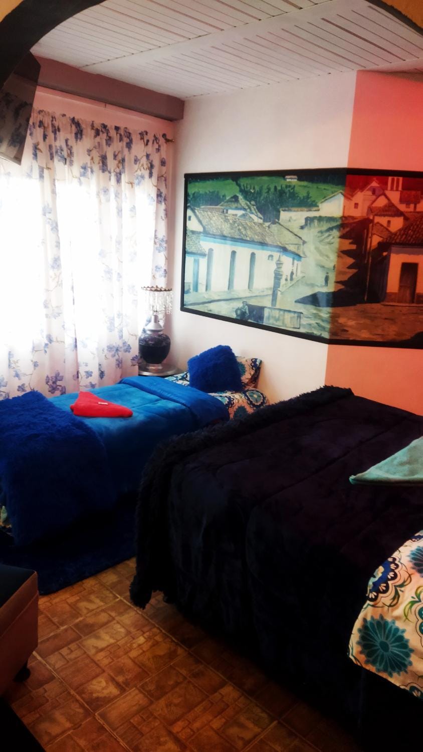 Communal lounge/ TV room, Bed, Living room, Bedroom
