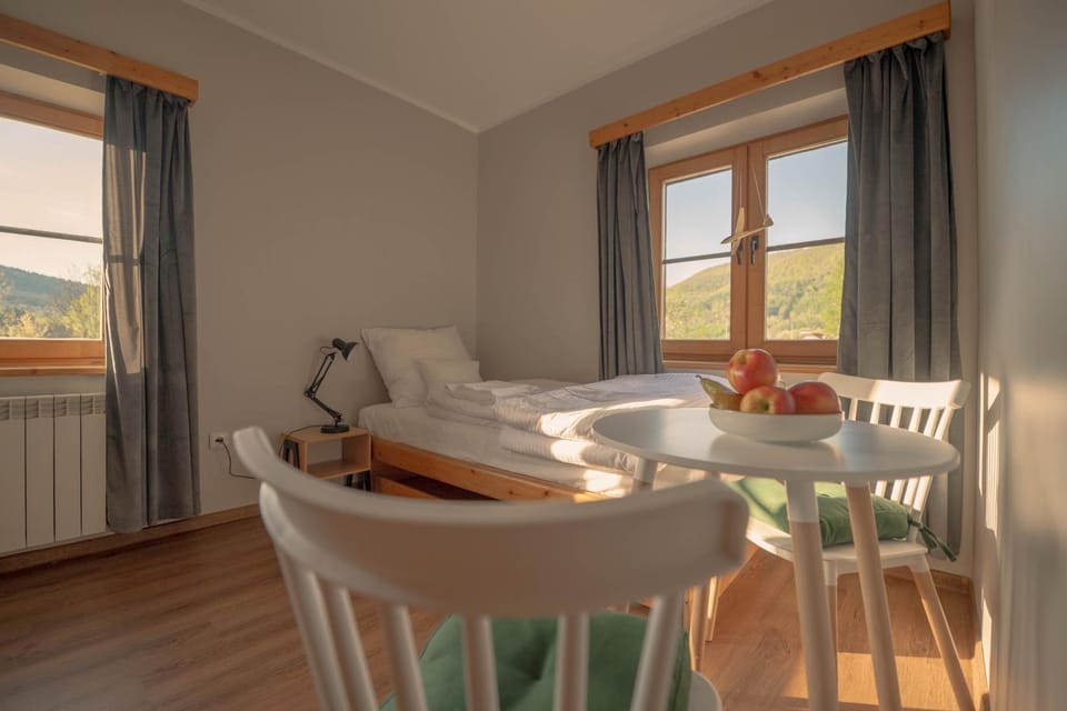 Bed, Natural landscape, View (from property/room), Mountain view