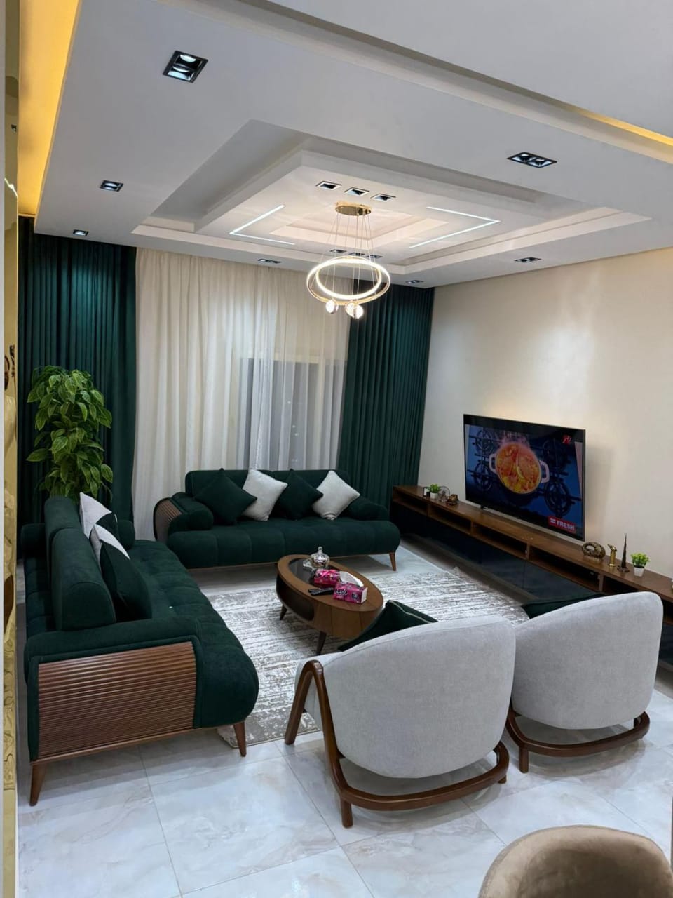 شقة فندقية مفروشه غرفتين ورسيبشن - LUXURIES المنصورة - FURNITURED Flat Apartment in Egypt