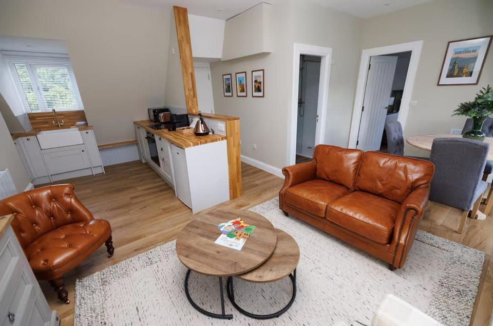 Kitchen or kitchenette, Living room, Seating area