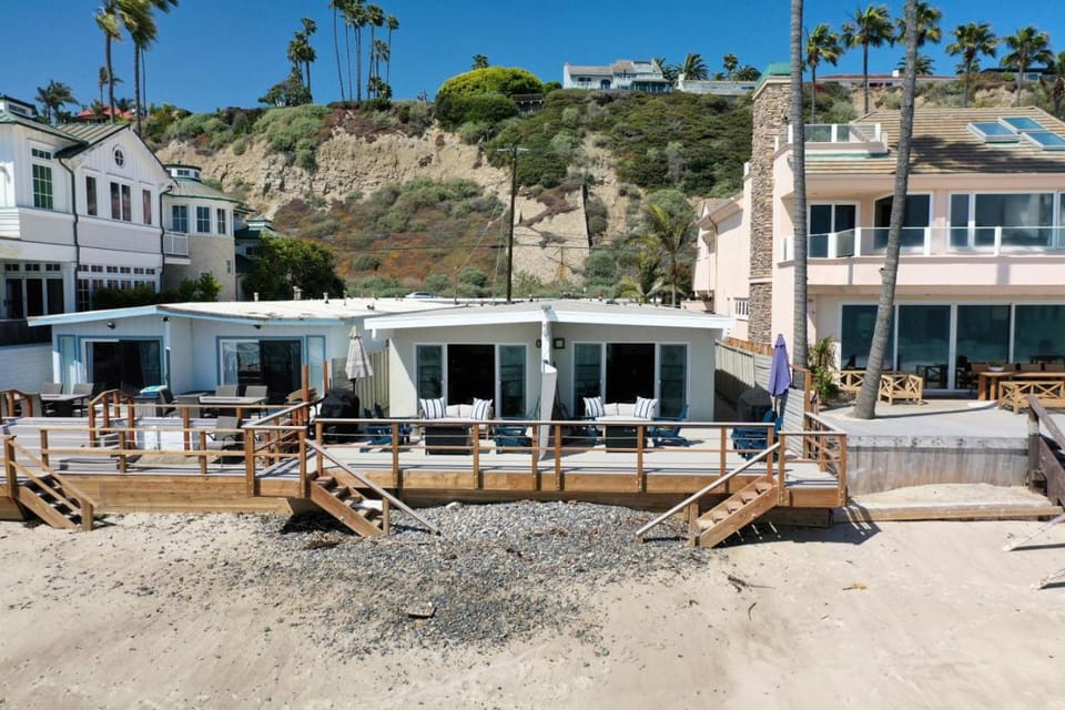 Private beach toes on the Sand Waterworld House in Capistrano Beach