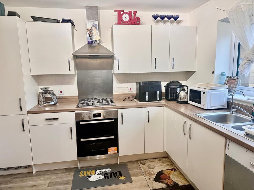 Kitchen or kitchenette, dishwasher, oven, toaster