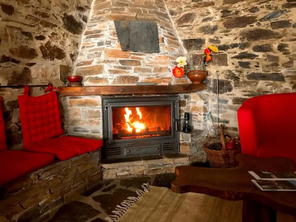 Living room, fireplace