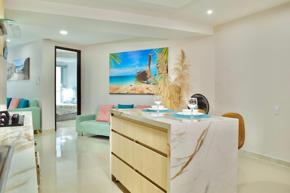 Exclusivo apartamento de lujo frente al mar en Los Morros, con acceso directo y privado a la mejor playa de Cartagena Apartment in La Boquilla