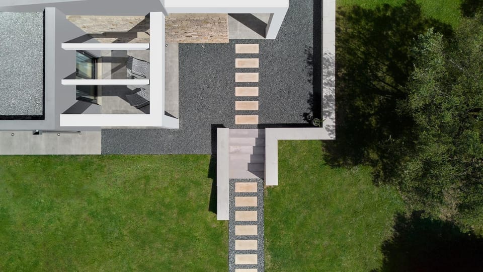 Property building, Natural landscape, Bird's eye view, Garden view